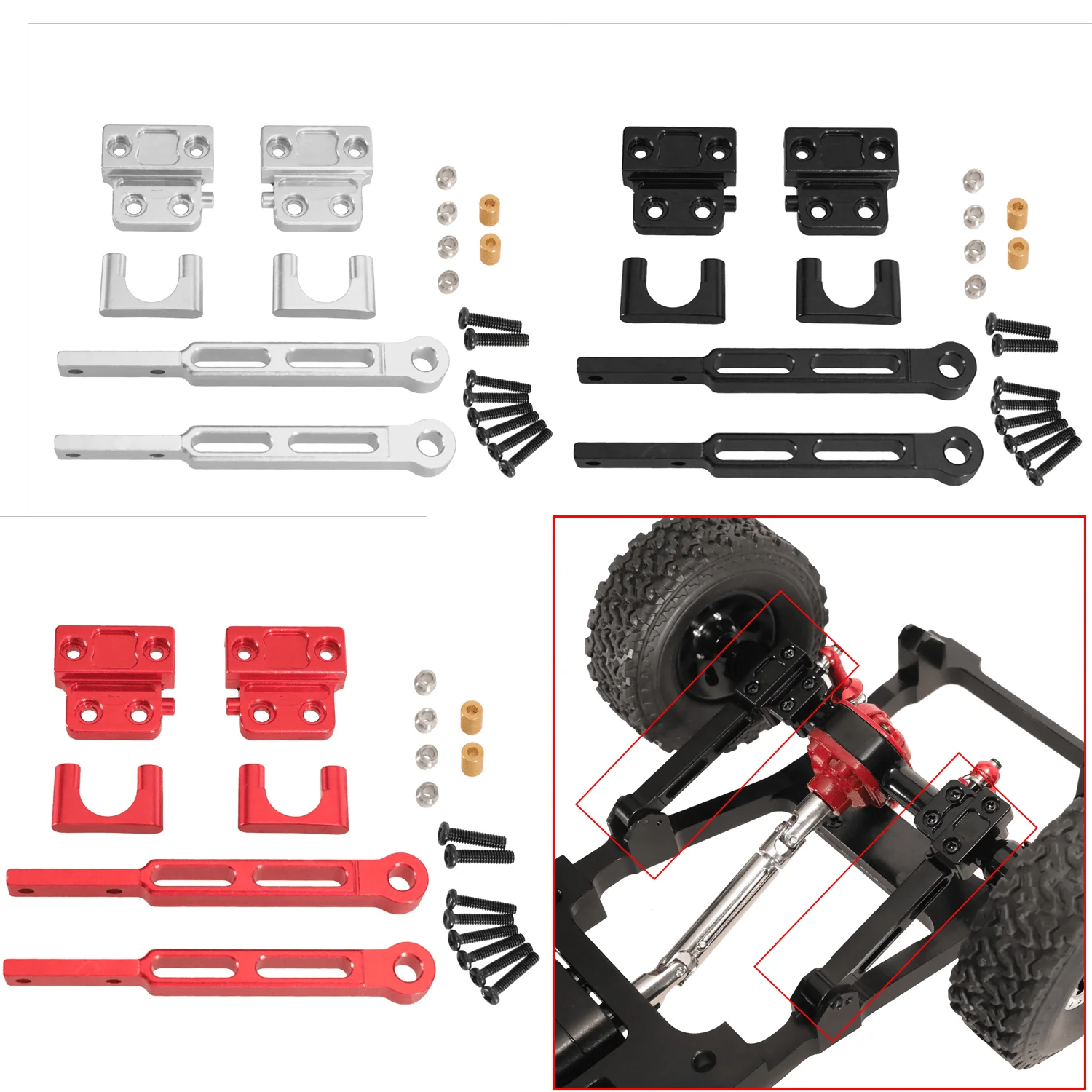 Mn82 metal op eixo traseiro folha primavera modificado haste conjunto placa de fixação kit para 1/12 mn82s 82pro lc79 rc carro atualização peças