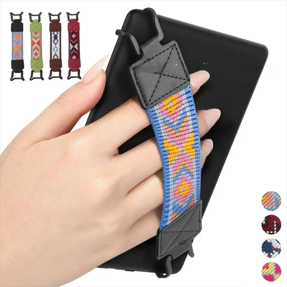 Alça de Mão Segura em Couro PU para eReaders de 6-8 polegadas, Suporte de Dedo Versátil e de Alta Elasticidade para Tablets Kindle/Kobo/Voyaga/Lenovo
