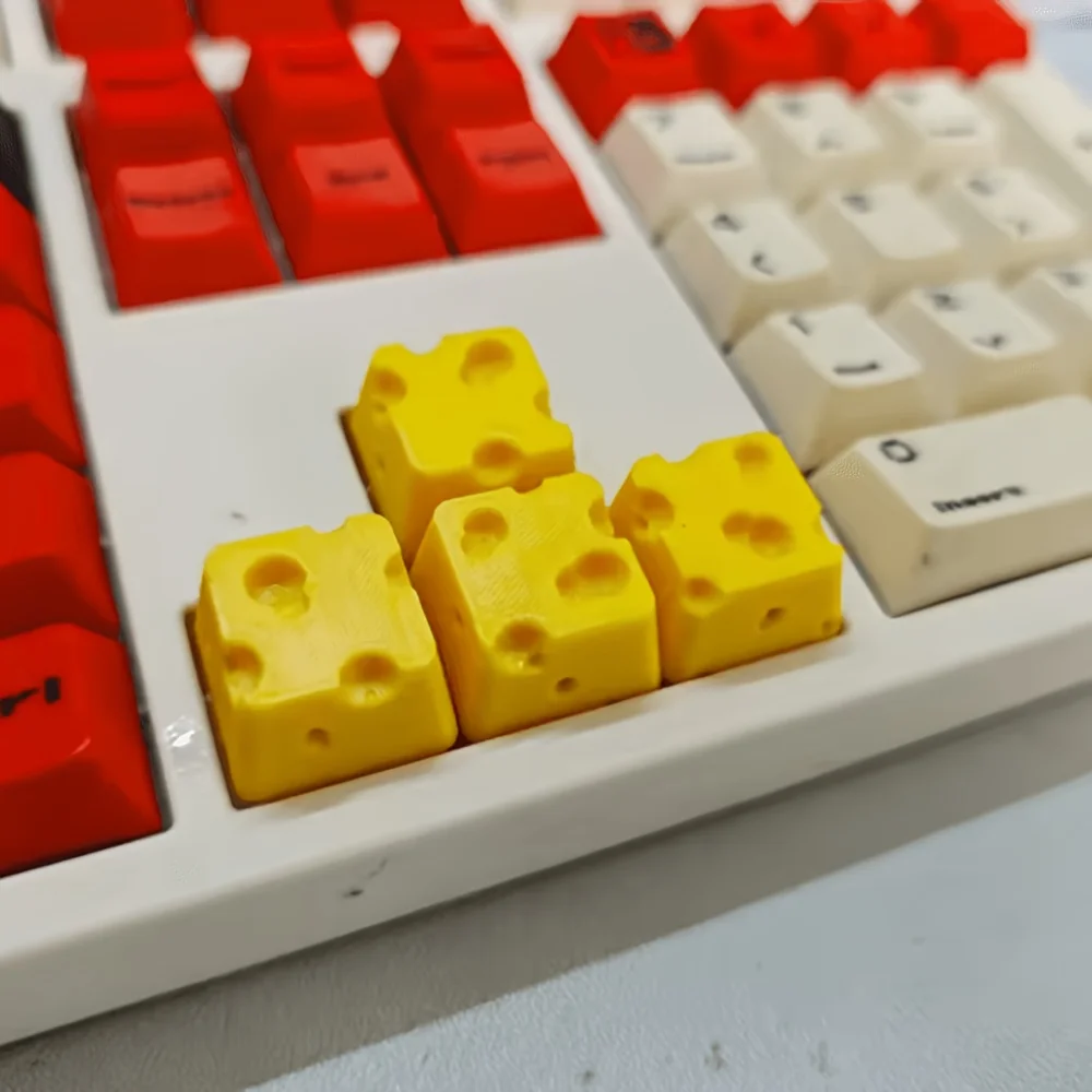 1/4 peças Keycap 3D de Queijo Artesanal, Keycap Personalizado de Resina para Teclado Mecânico Cherry - Acessório de Teclado Gamer com Design de Comida Kawaii 1/4 peças Keycap 3D de Queijo Artesanal, Keycap Personalizado de Resina para Teclado Mecânico Cherry - Acessório de Teclado Gamer com Design de Comida Kawaii