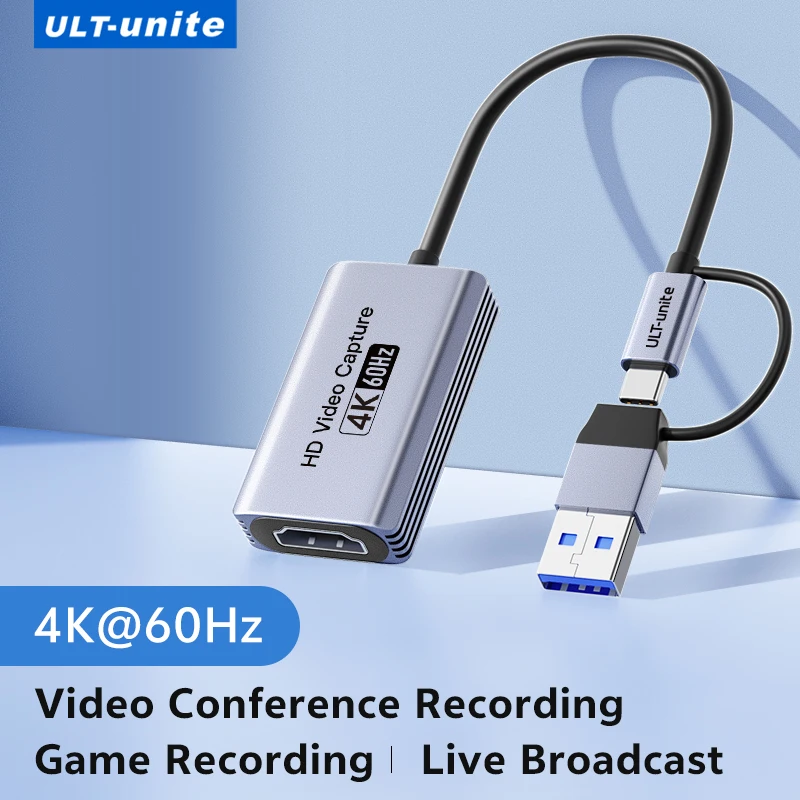 Placa de captura de vídeo 4K MS2130S HDMI para USB-A/USB-C USB3.0 Captura de gravação de vídeo e áudio para OBS Studio PotPlayer QT Player