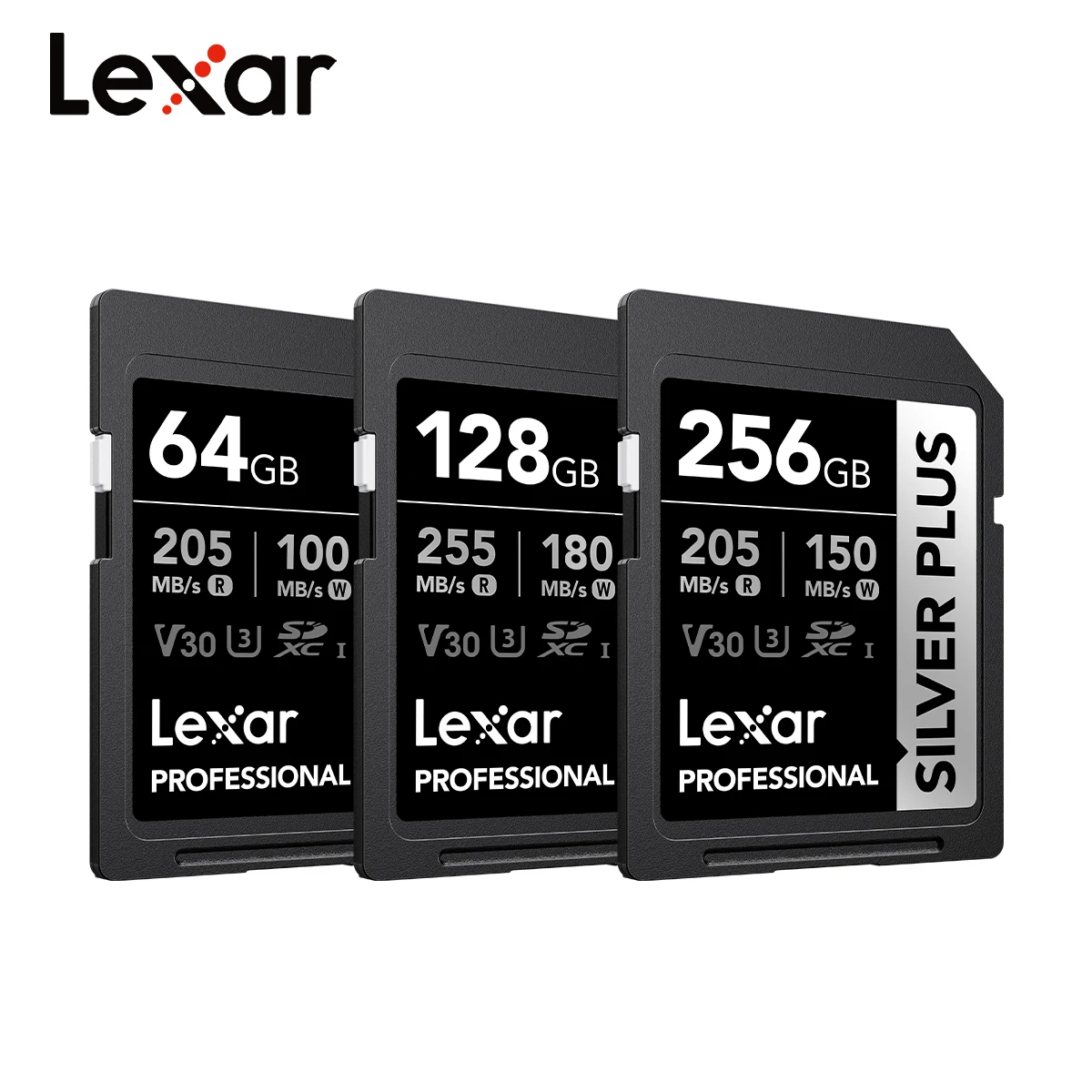 Lexar prata plus v30 cartão sd sdxc UHS-I cartão de memória 64gb 128gb 256gb 4k placas de vídeo para canon sony nikon câmera Lexar prata plus v30 cartão sd sdxc UHS-I cartão de memória 64gb 128gb 256gb 4k placas de vídeo para canon sony nikon câmera