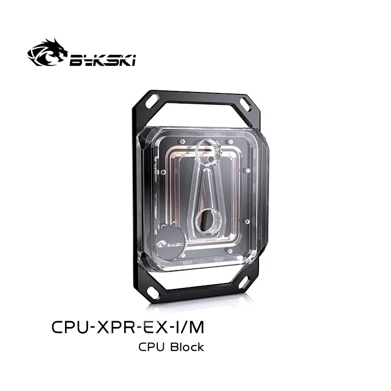 Bykski bloco de água acrílico cpu para intel lga1700/1800/115x/amd ryzen 9 am5 am4 0.08mm microcanal radiador refrigerador de água