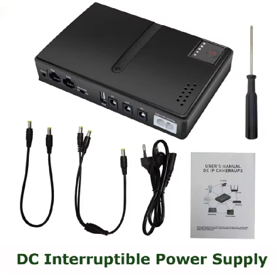 【Sem bateria】Mini DC UPS fonte de alimentação ininterrupta 18650 bateria substituível backup 5v 9v 12v 220V para roteador modem wi-fi
