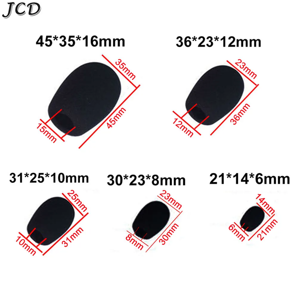 Jcd 10 pçs mini microfone espuma cobre protetor de microfone cobre substituição fone de ouvido pára-brisa esponja capa microfone para microfone