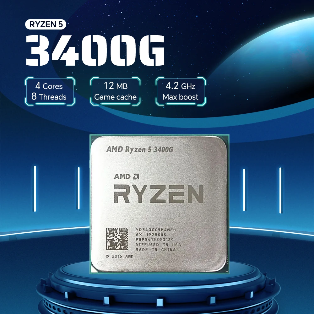 Amd ryzen 5 3400g 4 núcleos 8 threads oferta especial processador cpu novo pcie 3.0 ddr4 tdp 65w r5 3400g soquete am4 mas sem cooler