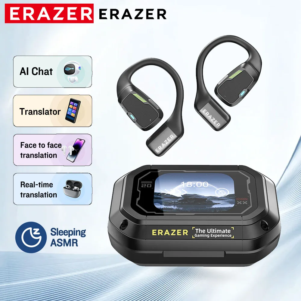 [AI Tradutor Fones de ouvido] Erazer XP6 Fones de ouvido sem fio para jogos Equalizador APP Fones de ouvido Bluetooth à prova d'água Som poderoso