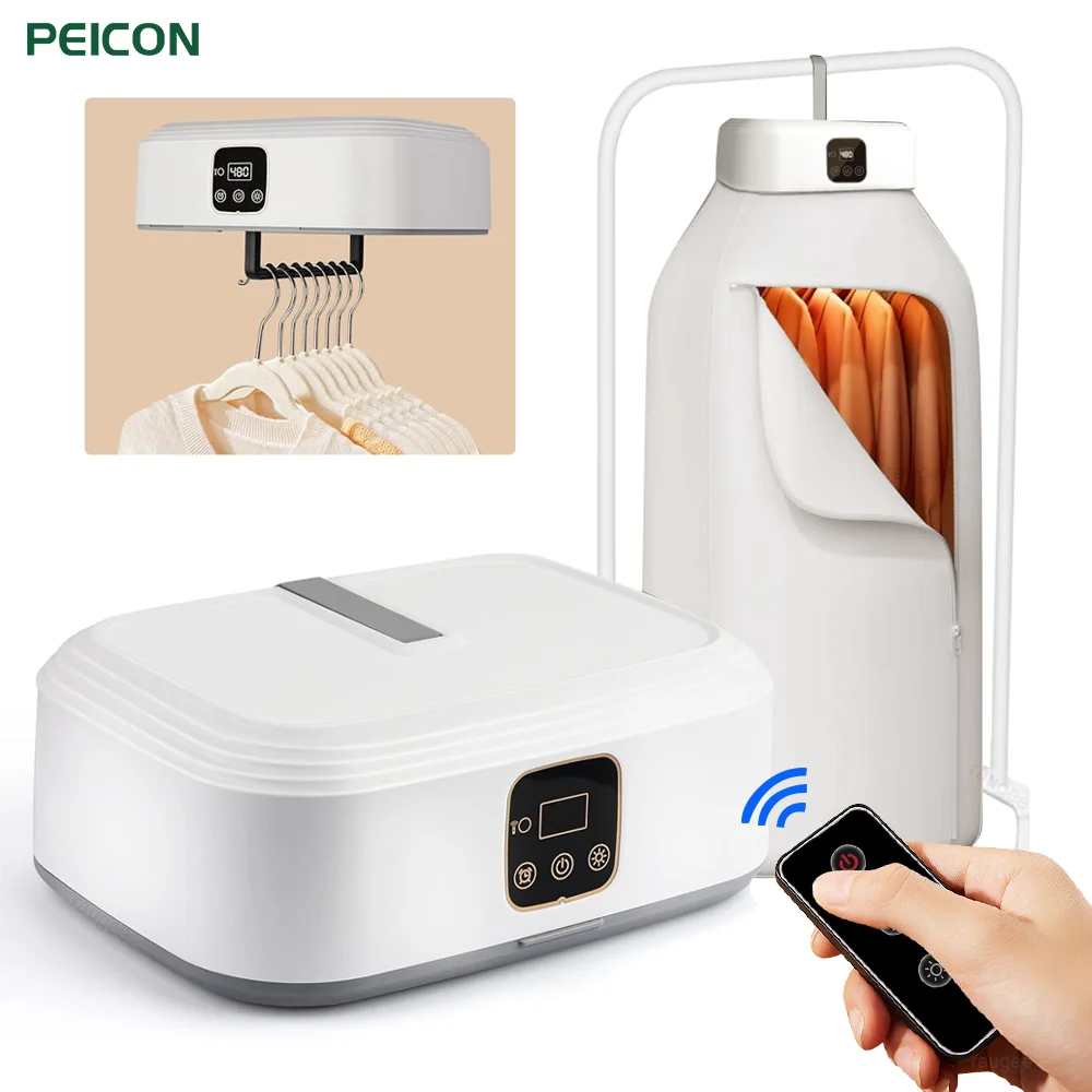 Secador de roupas portátil máquina de secagem de roupas elétrica com controle remoto dobrável rack de secagem de roupas secador de lavanderia para viagens