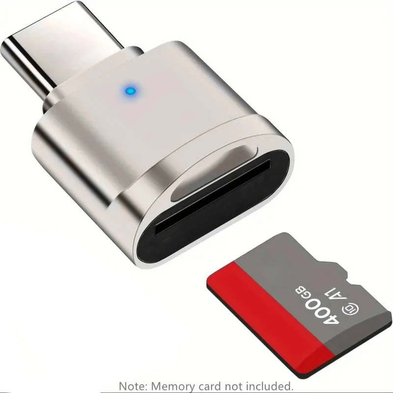Adaptador tipo C OTG para TF Leitor de cartão de memória micro-SD compatível com laptops, tablets e smartphones, com porta de corrente