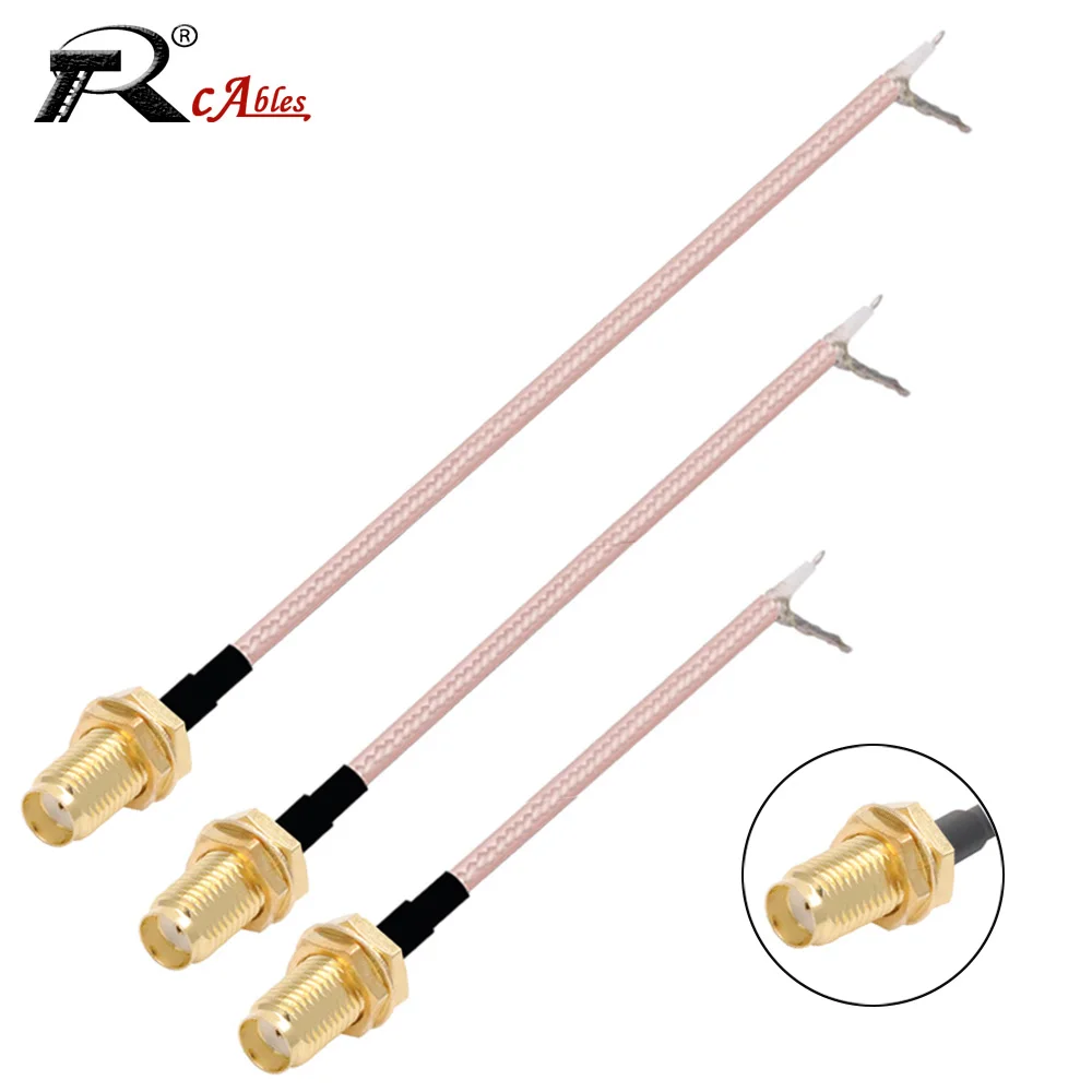 1pc rf coaxial rg316 cabo sma fêmea para pcb trança de solda para roteador sem fio wifi gps gprs conector de fio jackplug de baixa perda