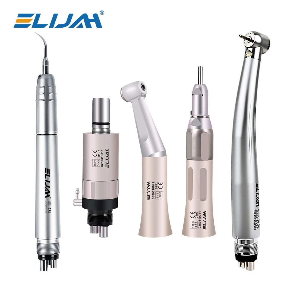 Conjunto Odontológico ELIJAH: Caneta de Alta e Baixa Rotação e Destartarizador a Ar (2 e 4 Furos) - Kit Clínico Aprimorado Autoclavável