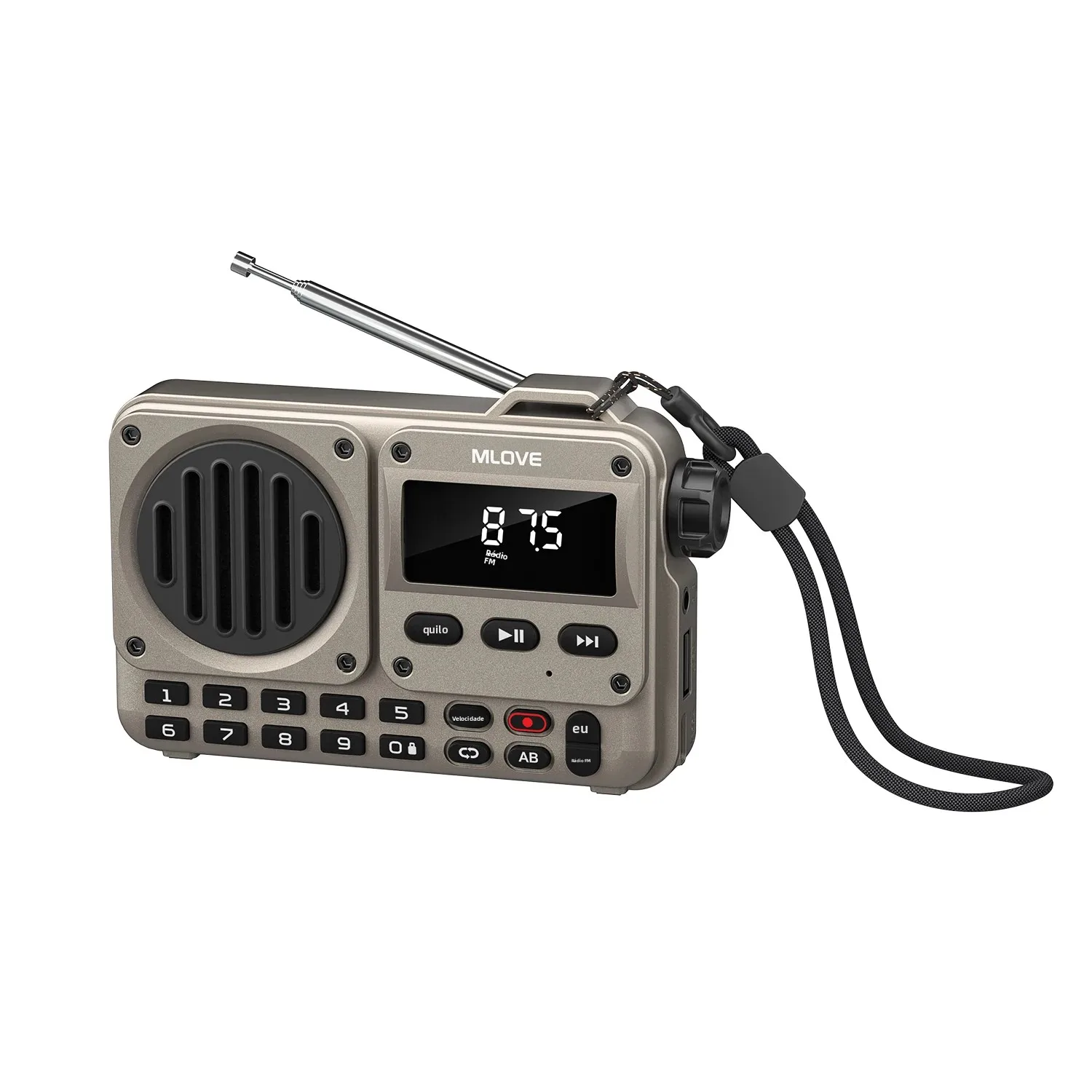 Caixa de Som Portátil Bluetooth MLOVE BV800P com Rádio FM, Reprodutor de MP3, USB/Cartão TF, AUX e Antena – Áudio Completo para Uso em Movimento Caixa de Som Portátil Bluetooth MLOVE BV800P com Rádio FM, Reprodutor de MP3, USB/Cartão TF, AUX e Antena – Áudio Completo para Uso em Movimento