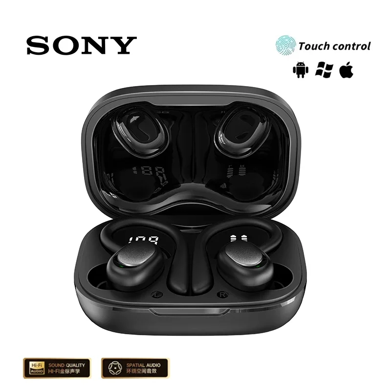 Original sony sp180 fones de ouvido sem fio tws com microfone esportes clipe de orelha fones de ouvido estéreo display led