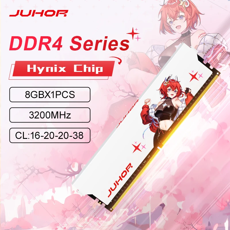 Memória RAM JUHOR DDR4 8GB 3200MHz CL16 de Alto Desempenho para Desktop Memória RAM JUHOR DDR4 8GB 3200MHz CL16 de Alto Desempenho para Desktop
