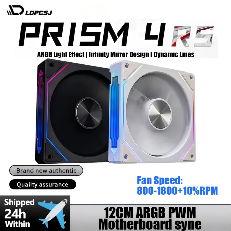 Ventilador RGB LDPCSJ Prism 5 Pro 120mm para Gabinete de PC, Ventiladores ARGB 4PIN PWM 5V-3PIN, Kit de Resfriamento para CPU e PC Gamer, Ventiladores RGB.