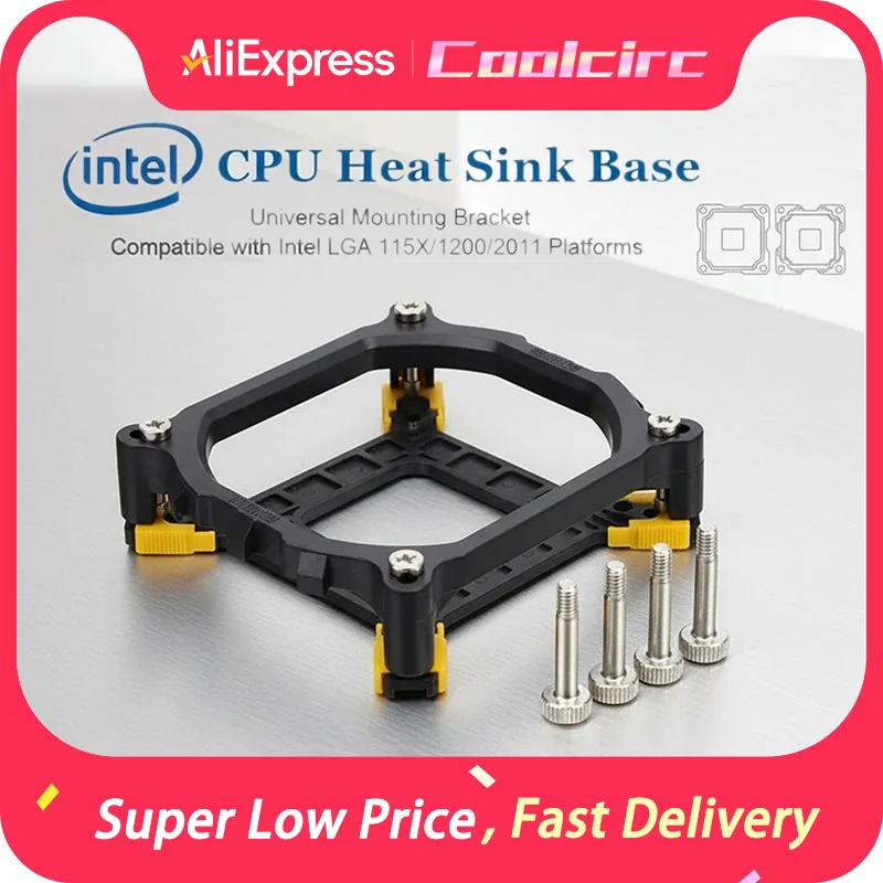 Coolcirc cpu dissipador de calor base suporte cpu dissipador de calor adequado para intel lga 1150/1151/1155/1156/1366/2011 plataformas