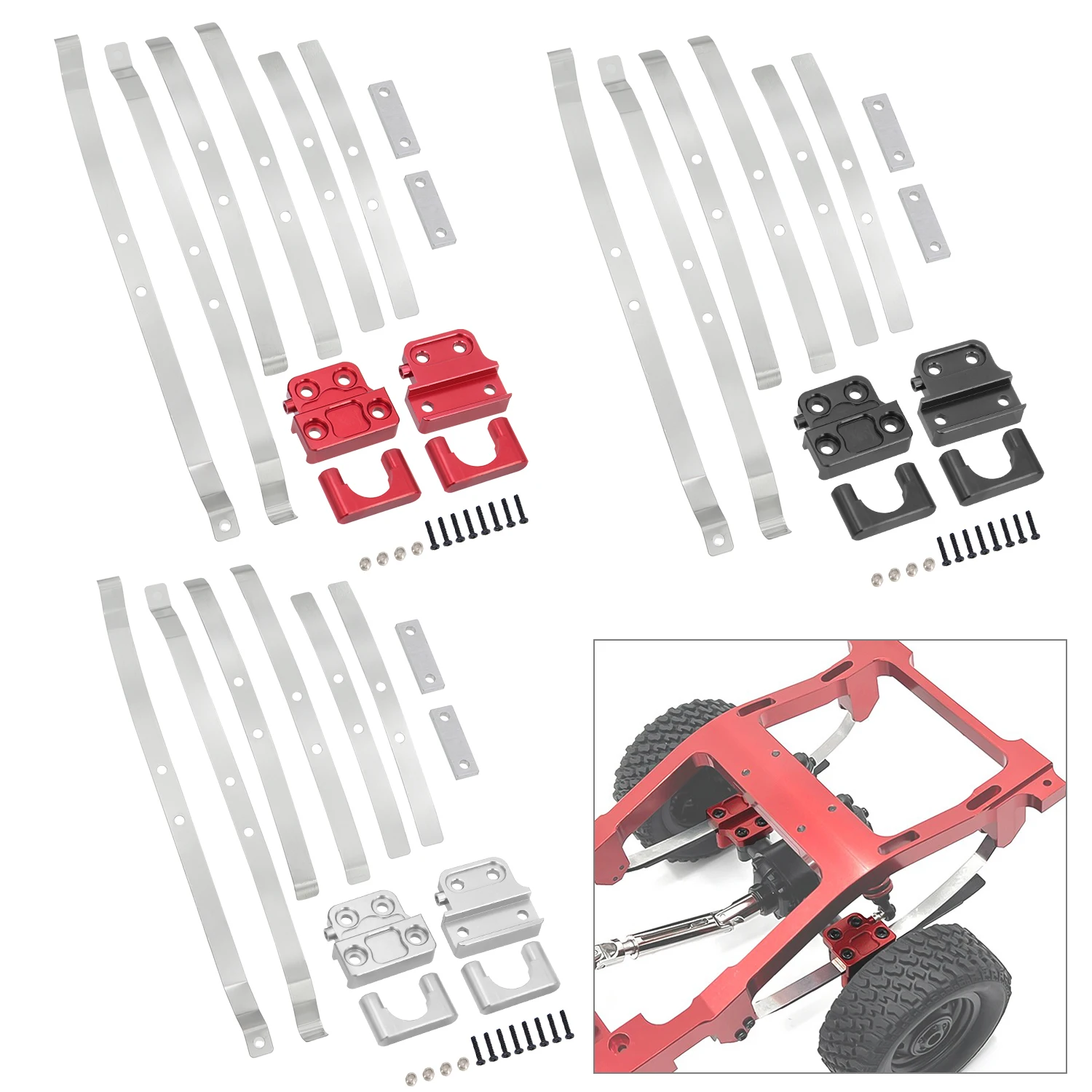 Mn 1/12 mn82 lc79 metal eixo traseiro fixação mola placa kit de fixação para mn 82 rc carro diy modificado peças reposição atualização