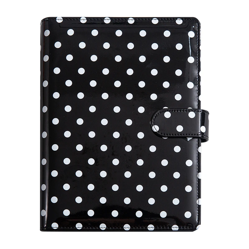 Capa de Pasta A5 em Couro PU com Fecho Magnético, Caderno Pessoal de 6 Argolas para Organização, Capas para Cartões de Foto