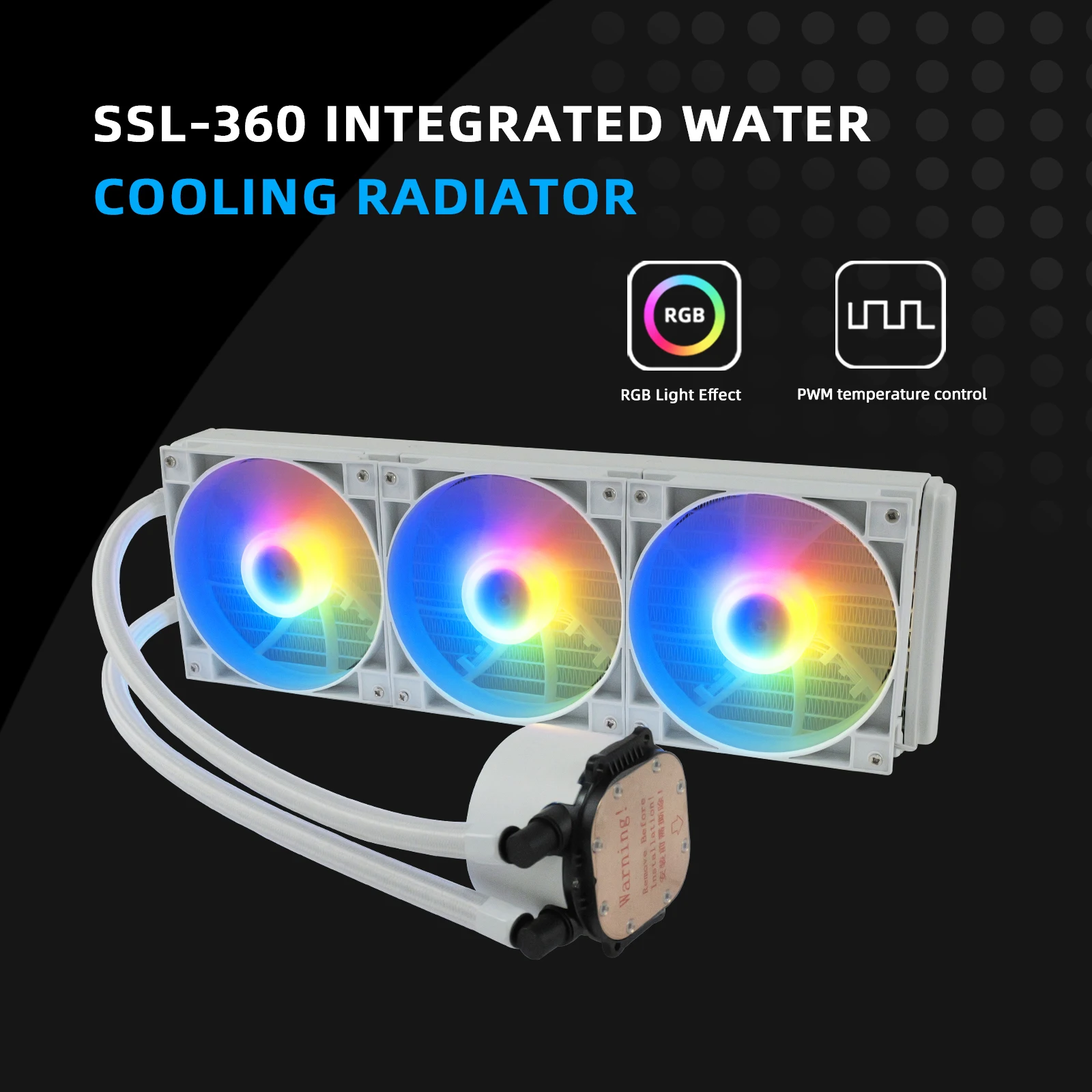 Cooler de Água para Processador MANMU PC, Dissipador de Calor de Água para CPU 4PIN, Radiador de Ventilador de 360mm para Intel LGA1700 Cooler de Água para Processador MANMU PC, Dissipador de Calor de Água para CPU 4PIN, Radiador de Ventilador de 360mm para Intel LGA1700