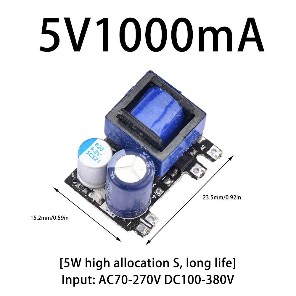 AC-DC 5V 1000mA 2000mA 5W 10W Conversor Buck de Precisão AC 220V para 5V DC Step Down Transformador Módulo de fonte de alimentação