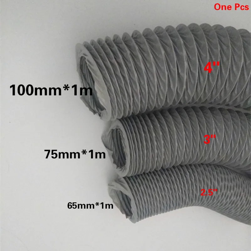 Mangueira de Ventilação para Secadora de Roupas de 2.5/3/4 Polegadas X 1/2/3 Metros, Duto de Ar para HVAC, Tubo de Exaustão de Fumaça Telescópico em PVC, 1 unidade