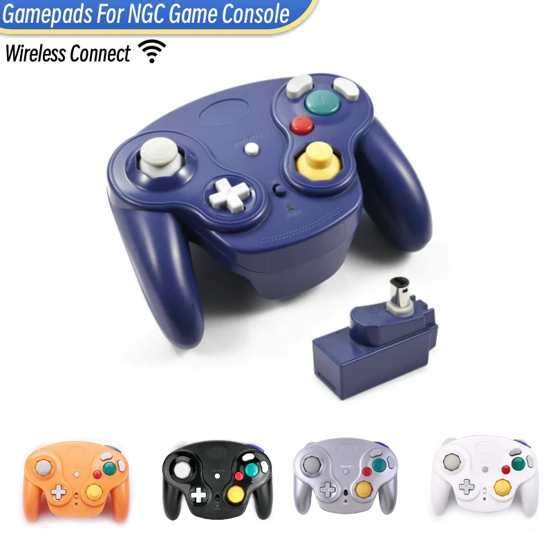 Controlador de gamepad sem fio de 5 cores para console de jogos NGC com adaptador 2.4G Gamepads Joystick para console de videogame GameCube