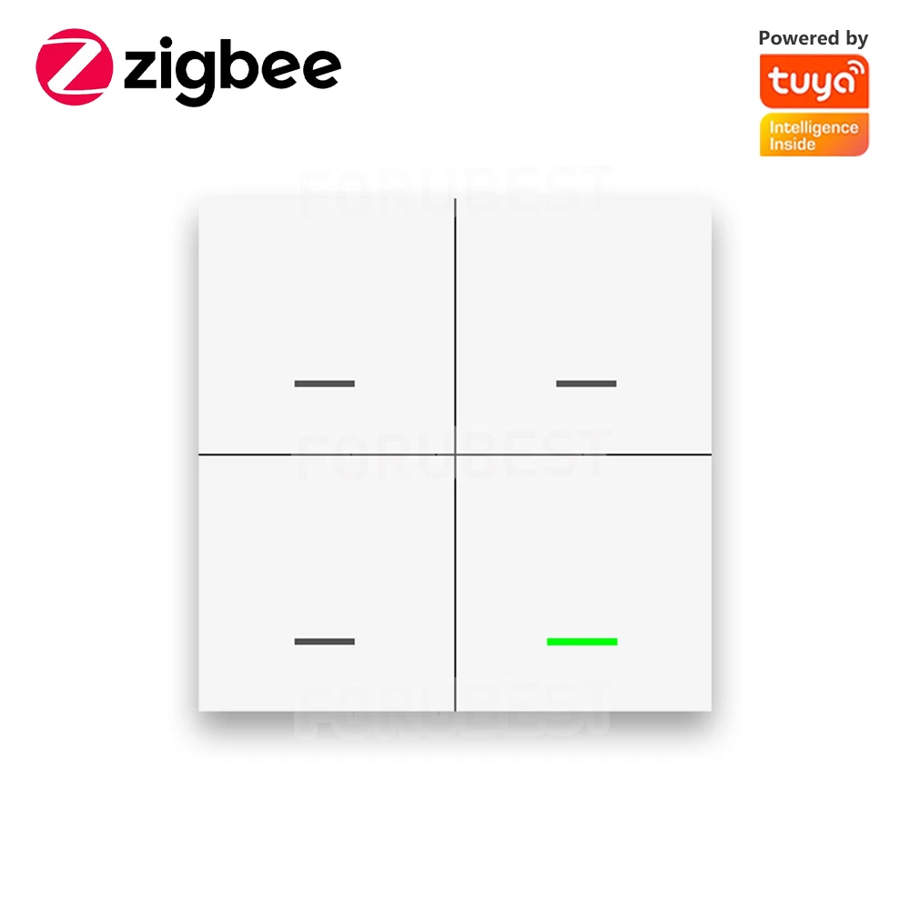 Tuya zigbee interruptor de cena inteligente sem fio, 4 gang, 12 modos, iluminação automática doméstica, controlador de botão de cena, precisa de gateway zigbee