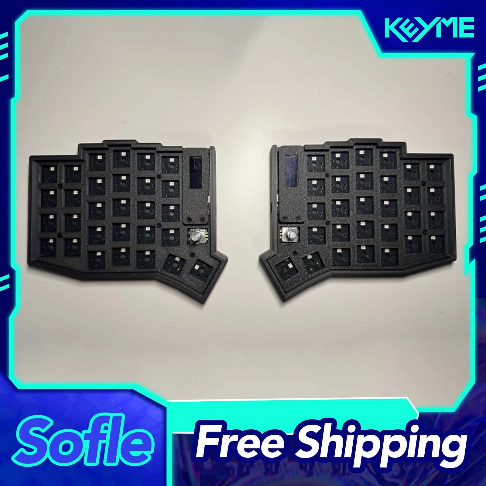 Kit de Teclado Mecânico Sofle V2 Split com Fio, Hot Swap, RGB, Suporte QMK VIA e Knob - Acessórios para PC Gamer, Presente