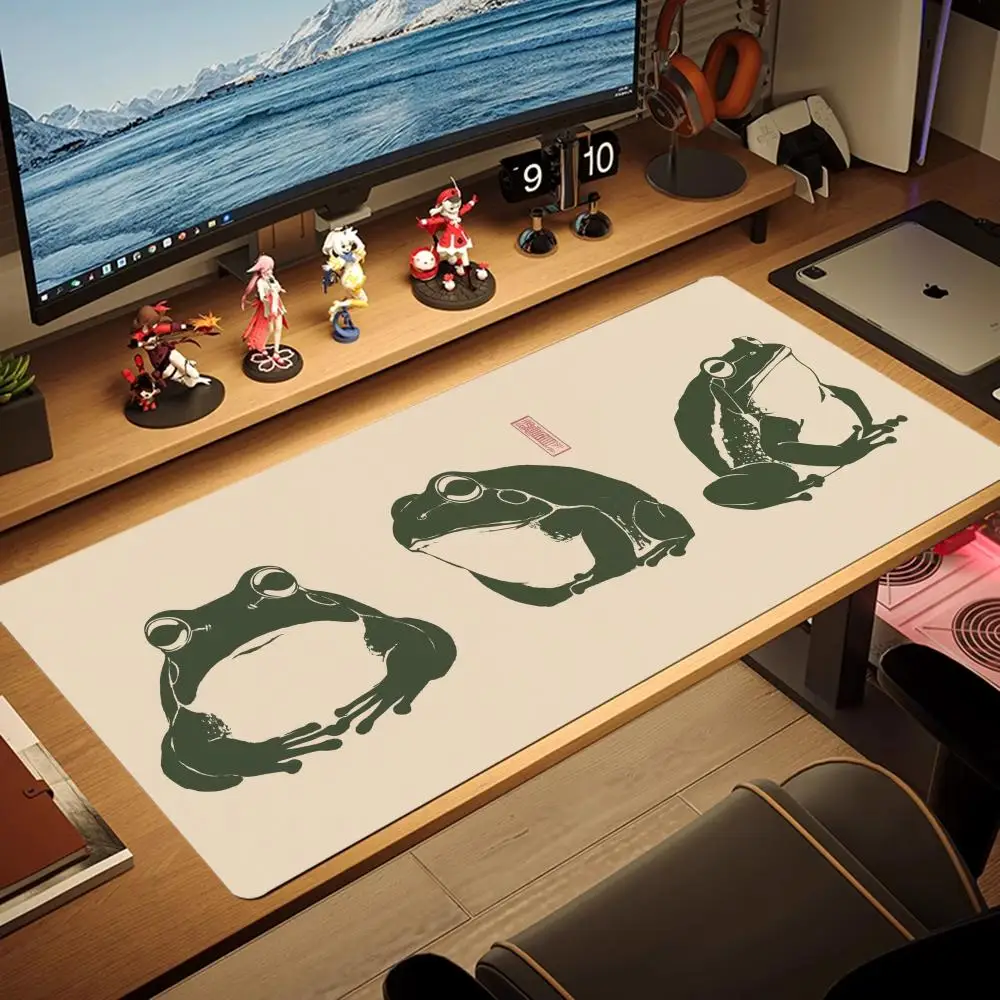Simples sapo design mouse pad grande monitor mousepad gaming bloqueio de borracha tapete de mesa playmat computador gamers tapete trabalho mouse escritório