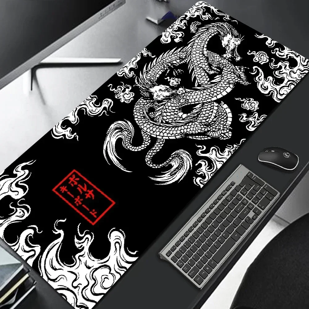 Novo Lançamento 2026: Mousepad Gamer Dragão Japonês - Tapete de Mesa de Alta Velocidade com Tema Anime para Teclado e Mouse, Ideal para Esports