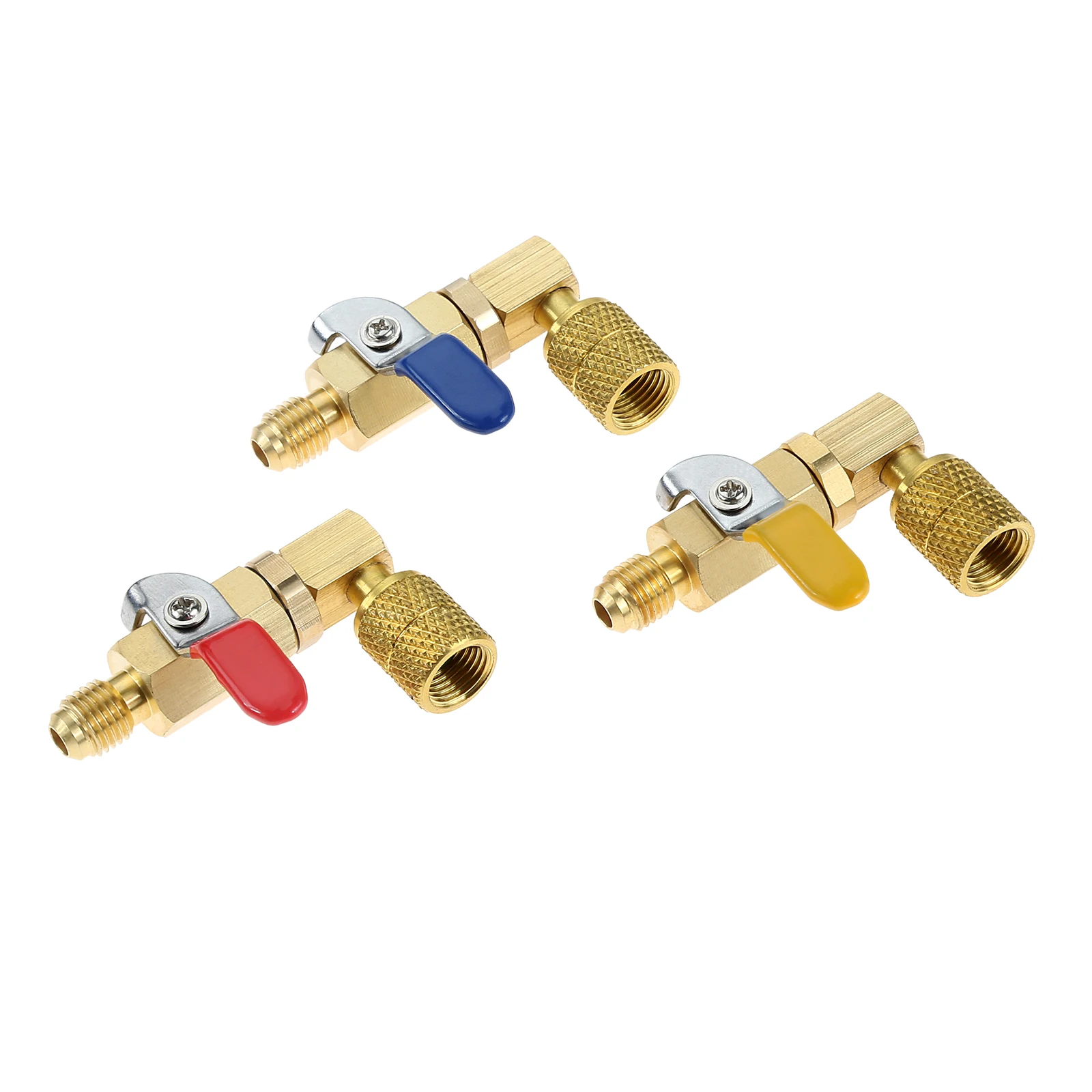 Ar condicionado refrigerante Mini Split sistema, Shut-Off Ball Valve Set, 5/16 "SAE fêmea para 1/4" SAE macho, R410A, R32, 3pcs