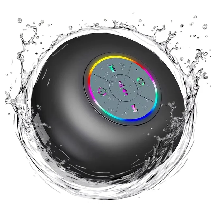 Caixa de Som Bluetooth LED Sem Fio à Prova d'Água IPX4 para Banheiro, Mini Alto-falante Portátil com Ventosa Grande, Caixa de Som Estéreo para Esportes ao Ar Livre Caixa de Som Bluetooth LED Sem Fio à Prova d'Água IPX4 para Banheiro, Mini Alto-falante Portátil com Ventosa Grande, Caixa de Som Estéreo para Esportes ao Ar Livre