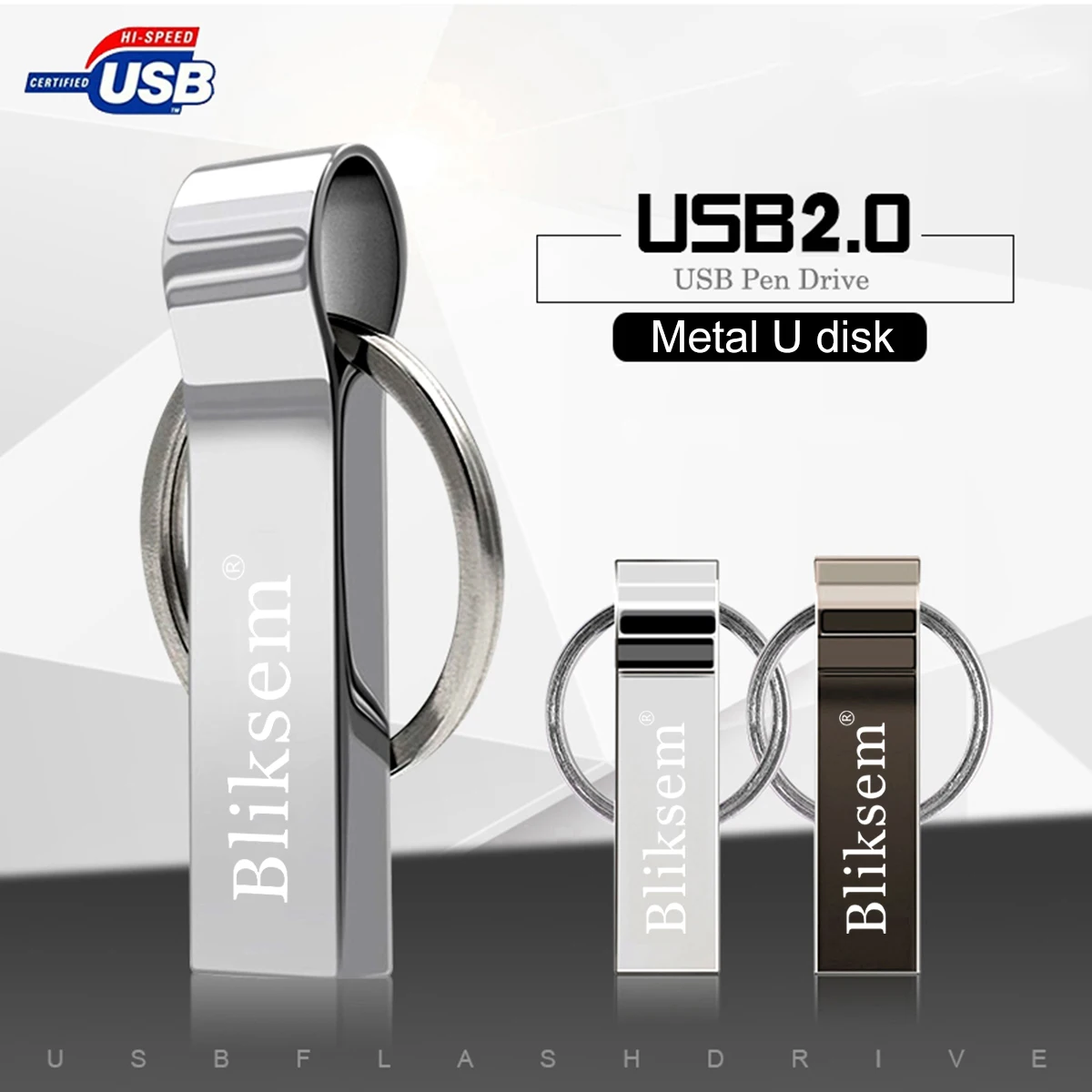 Pen Drive USB 2.0 de Alta Velocidade 128GB 64GB 32GB 16GB 8GB 4GB 2GB 1GB, Pen Drive USB para Micro/PC