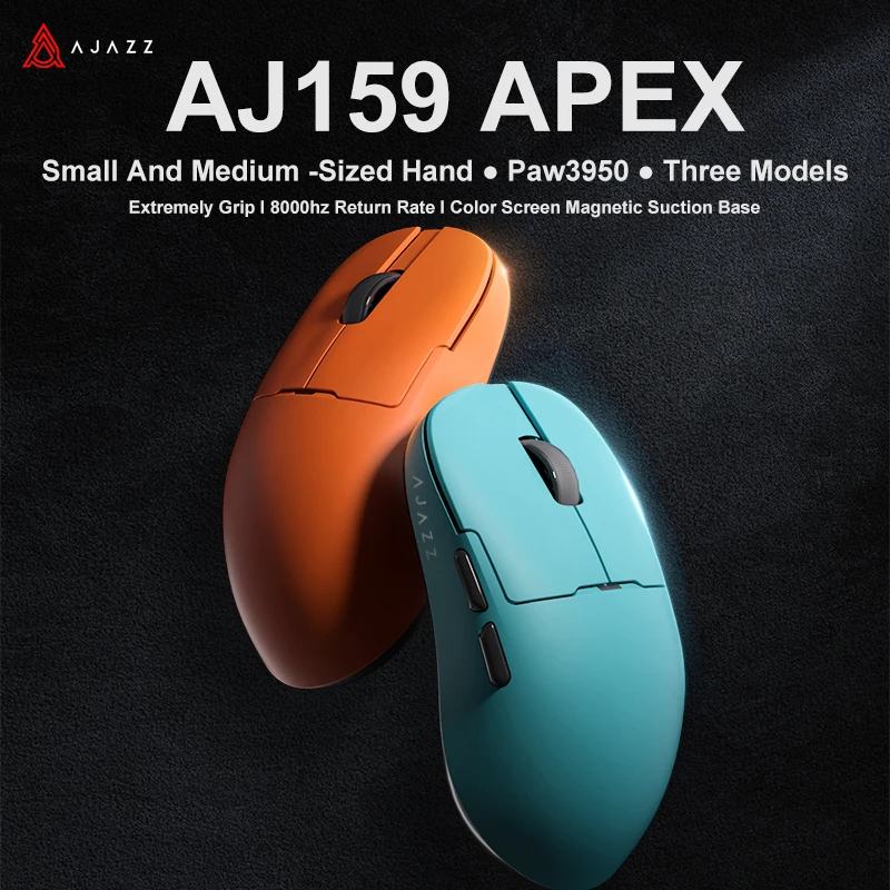 Mouse Gamer Sem Fio AJAZZ AJ159 APEX/AJ159PRO com Base de Carregamento Magnética RGB, Leve, Mouse para Jogos AJ159P para PC e Laptop