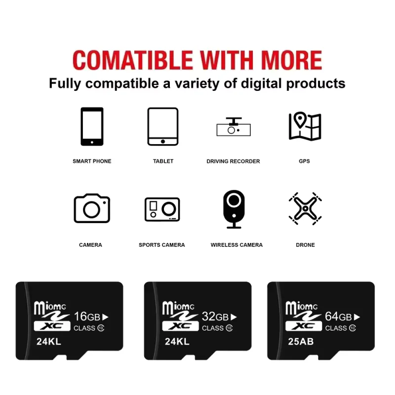 10 Categorias de Cartões de Memória de Alta Velocidade 4GB 8GB 16GB 32GB 64GB 128GB, Cartão SD e Mini TF, utilizados para monitorar o tacógrafo do drone.