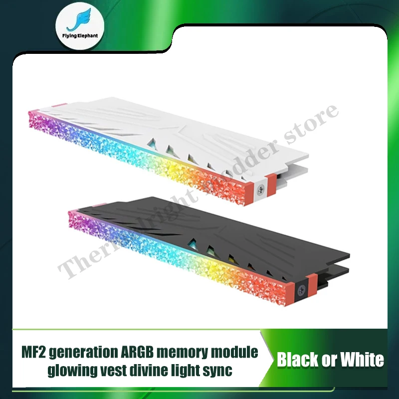Memória de computador dissipador de calor ram colete de resfriamento 5v 3 pinos argb para desktop ram ddr3 ddr4 ddr5 universal, design diamante rgb, 2 unidades/pacote