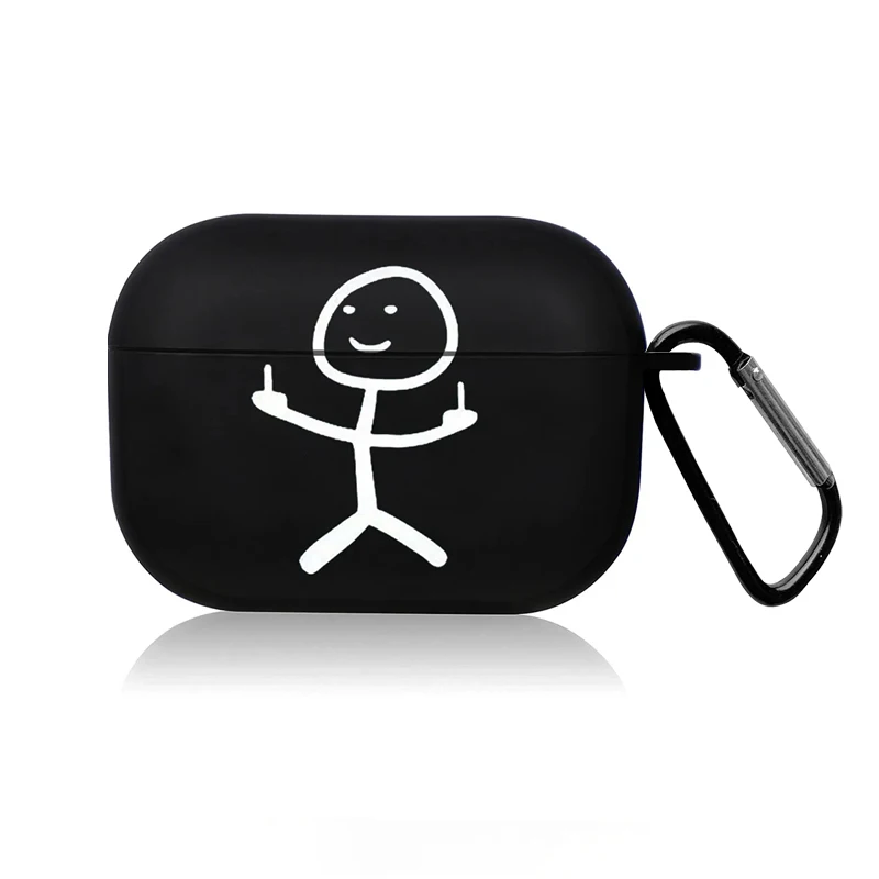 Linha criativa bonito preto caso do fone de ouvido para airpods pro 3/pro 2/pro/4/3/1or2 fone de ouvido capa protetora bonito dos desenhos animados caso simples