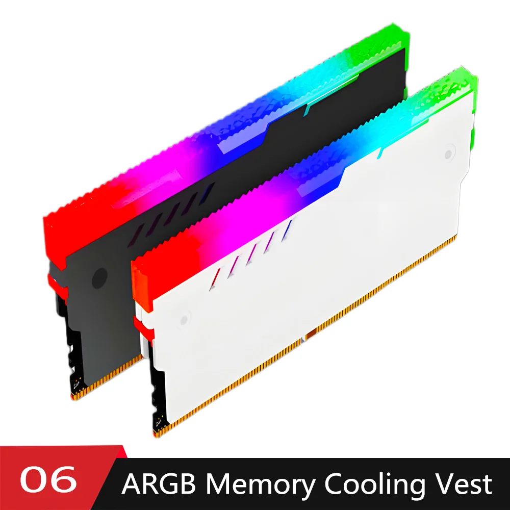 Cooler ram 5v 3pin argb cooler endereçável colete de resfriamento cooler dissipador de calor para memória de desktop ddr2 ddr3 ddr4 ddr5