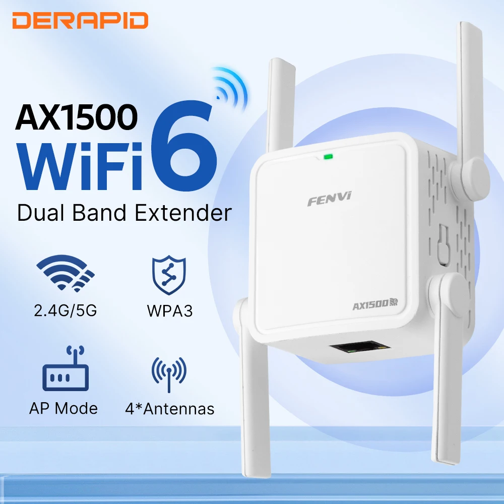 Fenvi wifi 6 repetidor ax1500mbps banda dupla 2.4ghz/5ghz extensor de alcance sem fio amplificador de sinal ue/eua plug amplificador de escritório em casa