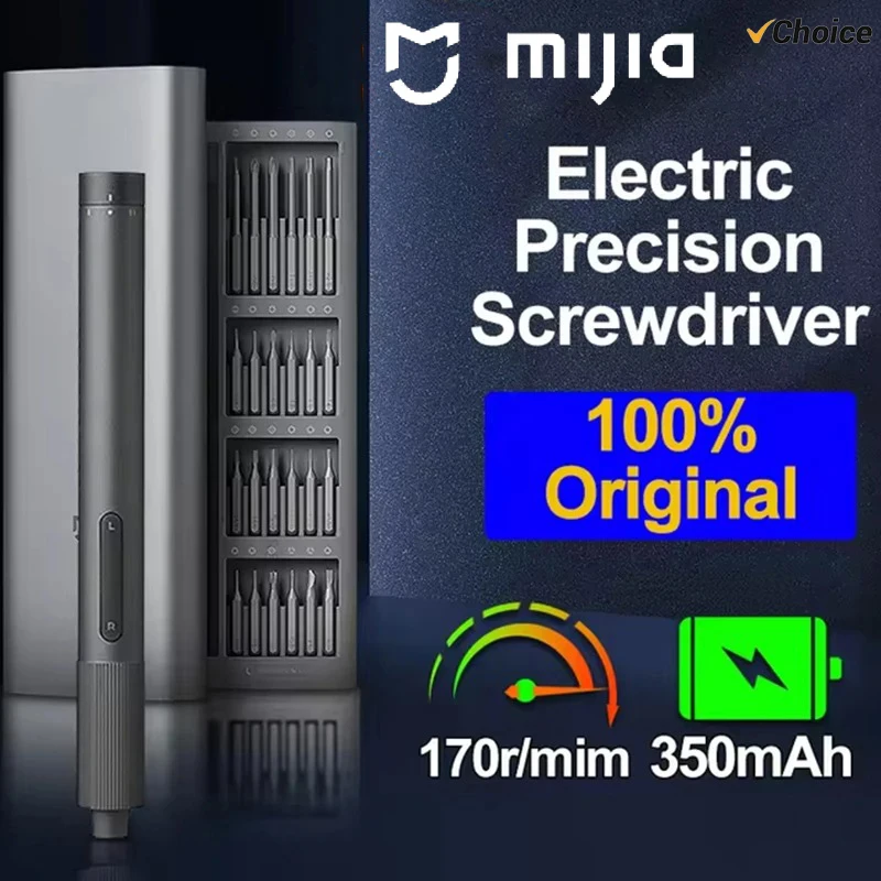 NOVO Kit de Chave de Fenda Elétrica de Precisão MIJIA com 24 Pontas Magnéticas, Conjunto de Ferramentas Elétricas para Reparo de Casa Inteligente, PC e Celular