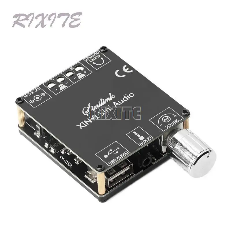 Amplificador de potência bluetooth 5.0, 2*50w, classe d, áudio, 10w ~ 200w, estéreo de alta fidelidade, sem fio, reprodutor de música, mini placa de som usb, aplicativo, amplificador digital