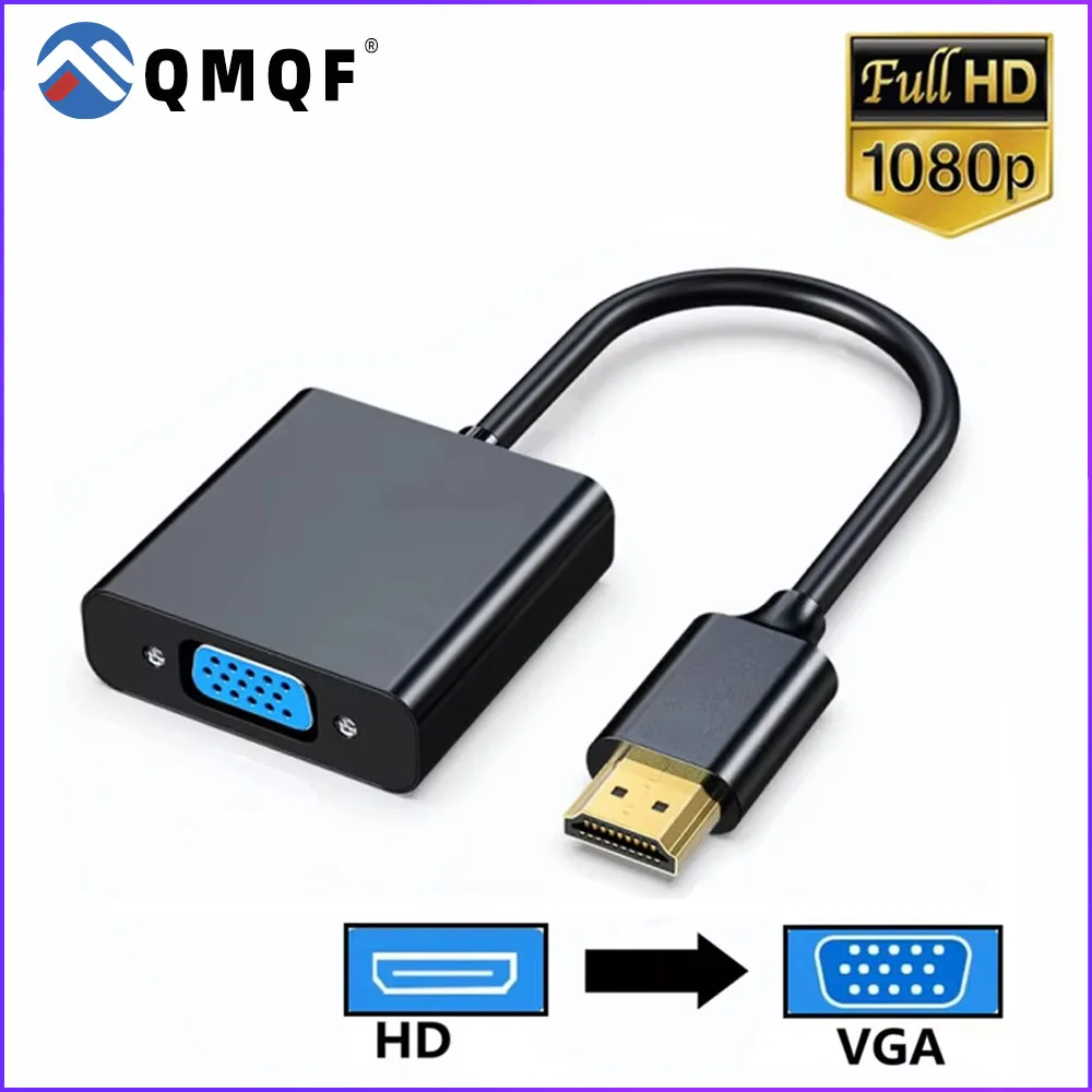 Adaptador TABLLYUGE HDMI para VGA, Cabo Conversor HD HDMI Macho para VGA Fêmea para PC, Laptop, Projetor e Monitor