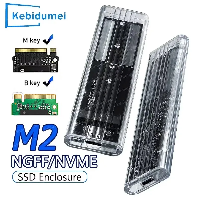 M2 ssd caso nvme sata ssd gabinete usb a para c transparente 10gbps unidade de estado sólido adaptador externo suporte uasp para chave m/m + b