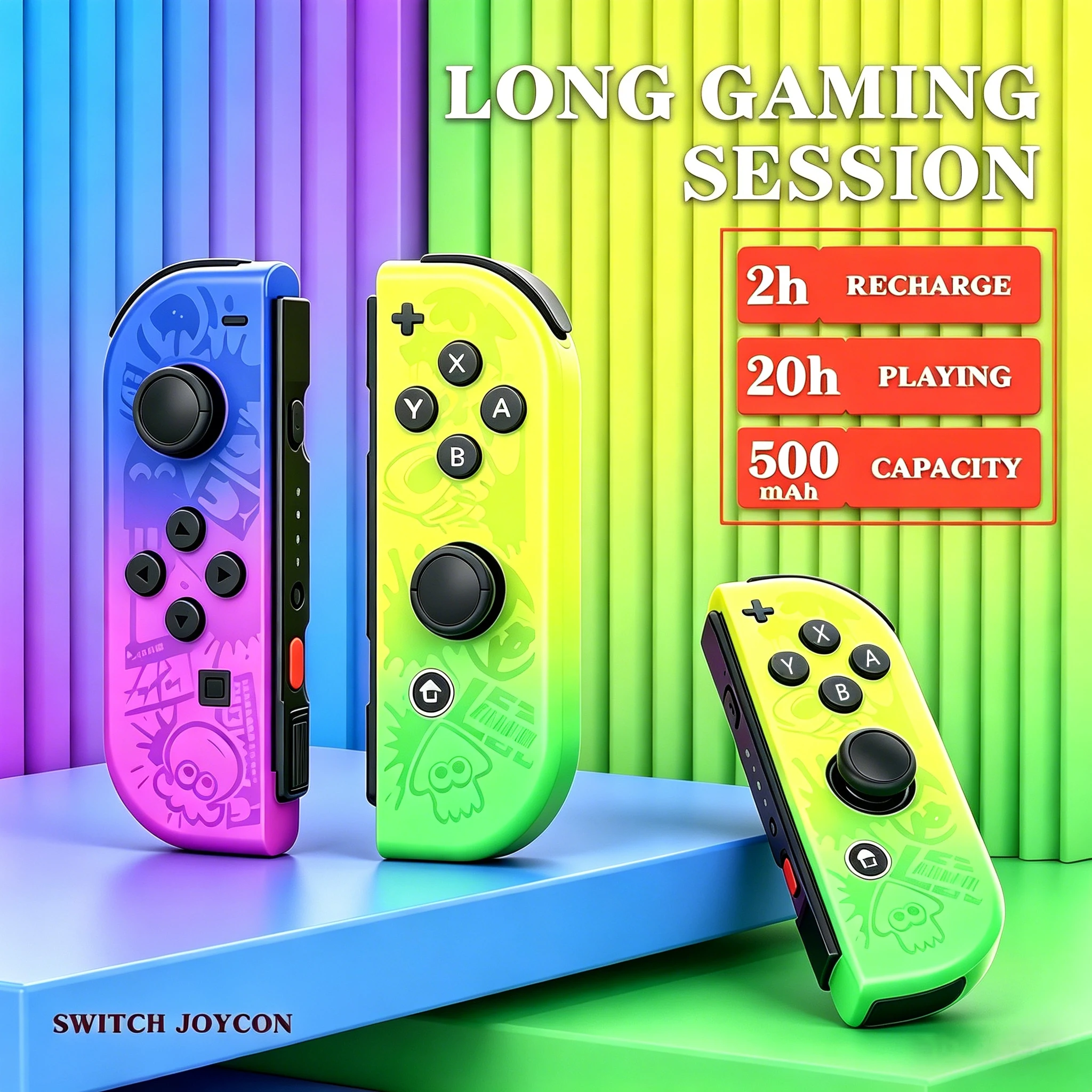 Controle Joy Con Sem Fio para Switch, Controlador Joycon com Joystick de Vibração Dupla, Acessório para Consoles de Videogame Switch