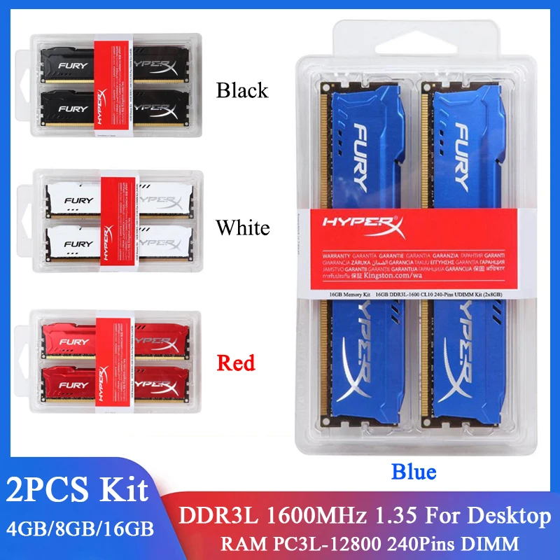 Memória DDR3L 4GB 8GB 1600MHz 8GB (2x4GB) 16GB (2x8GB) Kit RAM 1600MHz Memória de desktop 240 pinos 1,35V DIMM PC3L-12800 RAMs