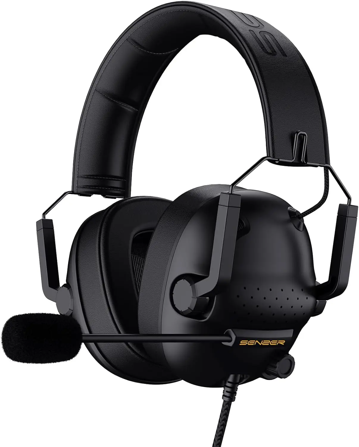 Senzer sg500 surround sound pro gaming headset com microfone com cancelamento de ruído-fones de ouvido dobráveis portáteis para pc, ps4, ps5, xbox