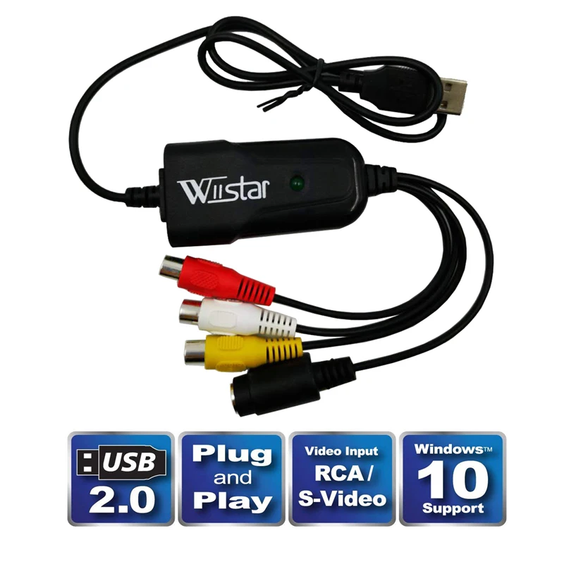 Placa de captura de áudio e vídeo USB 2.0 Adaptador fácil de capturar VHS para DVD Captura de vídeo para Windows 10/8/7/XP Captura de vídeo Placa de captura de áudio e vídeo USB 2.0 Adaptador fácil de capturar VHS para DVD Captura de vídeo para Windows 10/8/7/XP Captura de vídeo