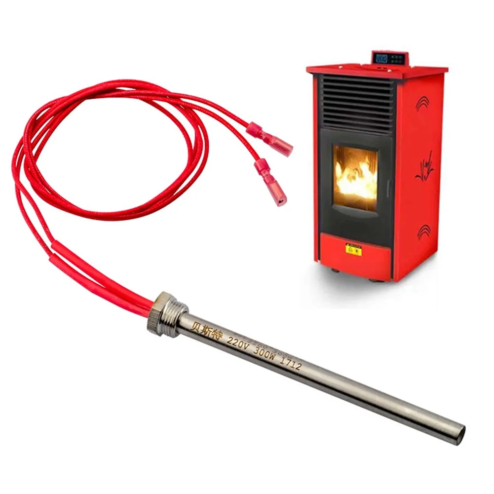 Fogão a pellets de madeira, Tubo de aquecimento, Peça de grelha de lareira, 140mm, 150mm, 170mm, 300W, 350W, 220V