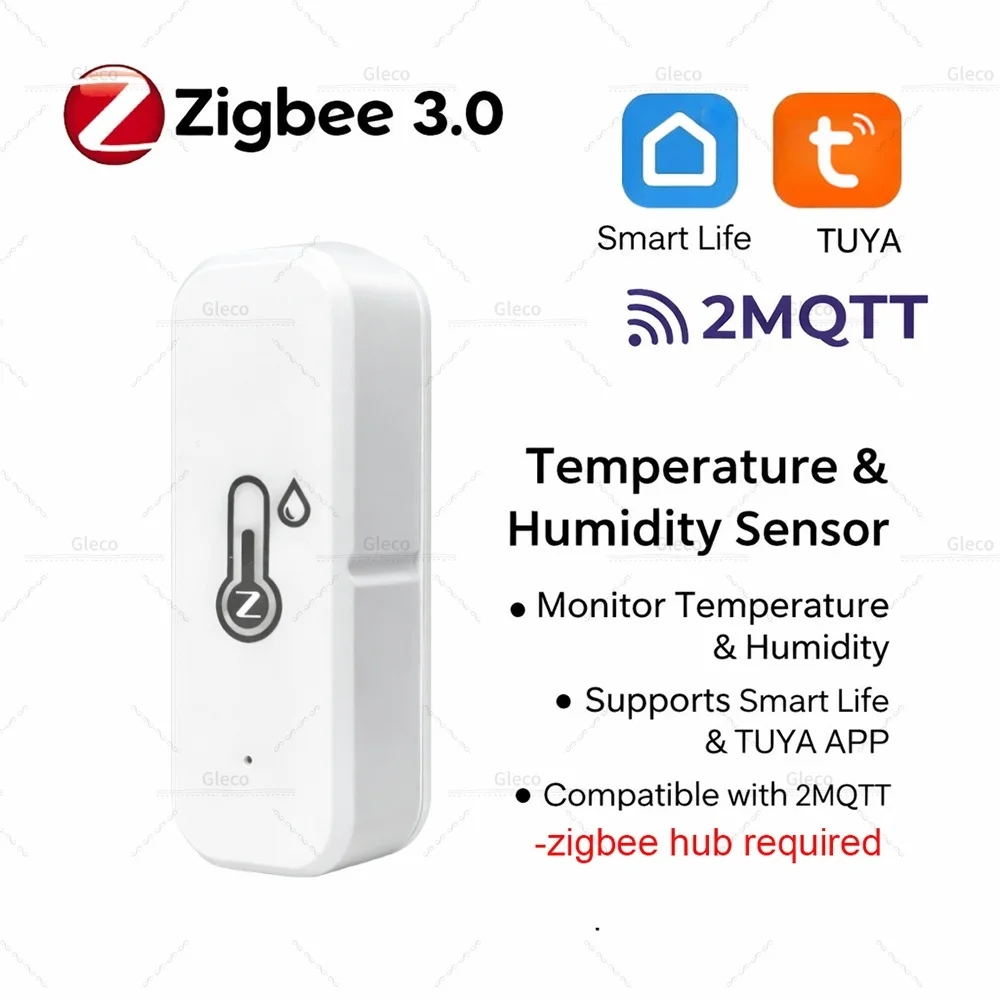 Tuya zigbee 3.0 mini sensor de temperatura e umidade interior casa inteligente termômetro higrômetro trabalho remoto com z2m vida inteligente