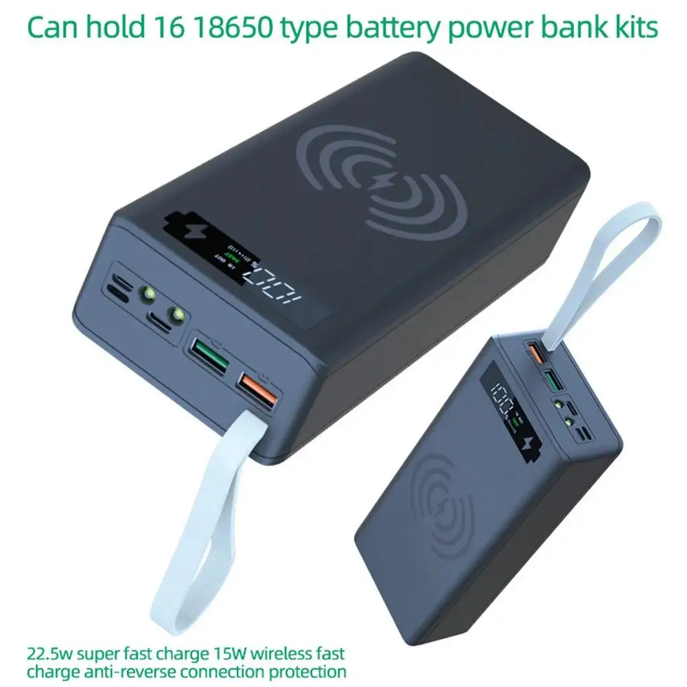 16*18650 suporte de bateria caixa armazenamento banco potência caso diy 18650 kit telefone powerbank carregador bateria móvel diy escudo caixa