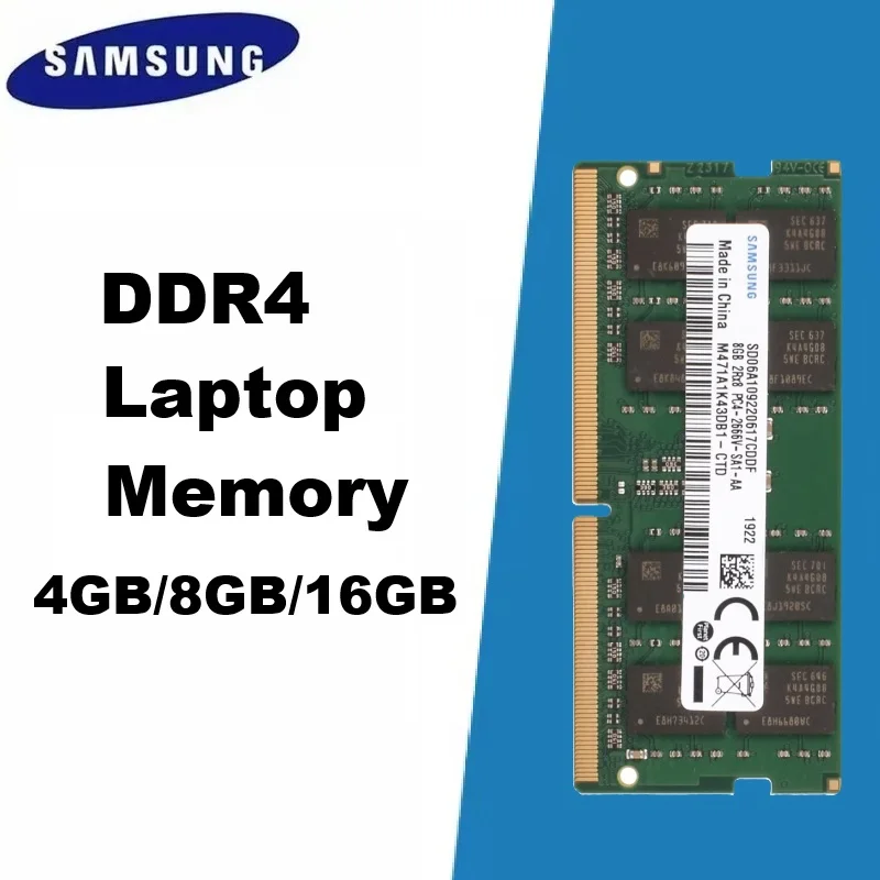 Memória SODIMM DDR4 SAMSUNG para Laptop 4GB 8GB 16GB Memória para Notebook 3200MHz 2666MHz 2400MHz 2133MHz 3200AA PC4 Sodimm Gaming RAM